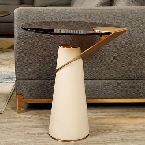 19.7" Dia Contemporary Round Side Table Tempered Glass End Table-Homary Glass Side Tables, Glass End Tables, Contemporary Side Tables, Side Table Design, Modern End Tables, Modern Side Table, Side Table Styling, Round Side Table Bedroom, Furniture Side Tables
