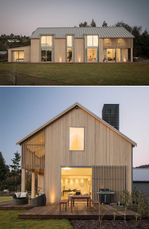 Architecture, Timber Frame Homes, Modern Timber Frame, Timber House, Modern Farmhouse Exterior, Contemporary Barn, Contemporary Exterior Homes, Timber Slats, Contemporary Farmhouse