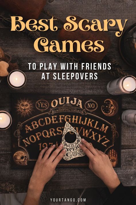 Best Scary Games To Play With Friends At Sleepovers | YourTango #halloween #horror Play, Halloween, Horror, Diy, Scary Sleepover Games, Scary Games To Play, Scary Games For Kids, Scary Halloween Games, Halloween Games