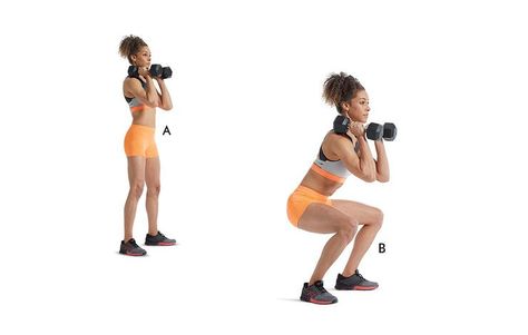 Dumbbell Front Squat Fitness, Squats, Strength Training, Exercises, Front Squat, Dumbbell, Squat, Back Workout, Workout