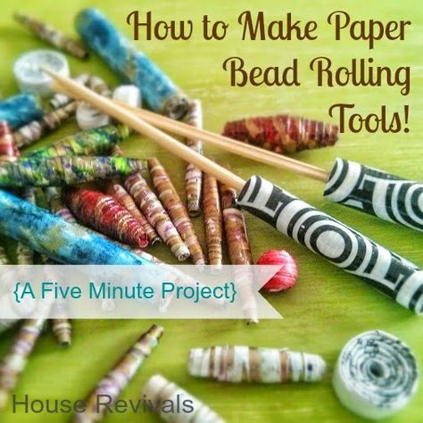 House Revivals: How to Make Your Own Paper Bead Roller Quilling, Upcycling, Crafts, Diy, Origami, Fimo, How To Make Paper, Diy Paper, Make Paper Beads