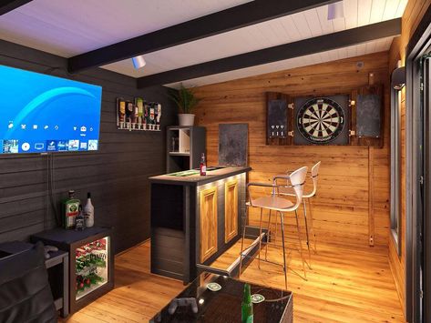 Man Shed Bar, Man Cave Home Bar, Shed Bar Ideas, Bar Shed, Pub Sheds, Home Bar Plans, Bar Plans, Home Bar Areas, Shed Interior