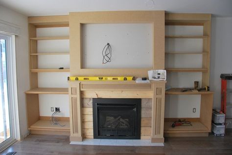 the living room a fireplace built in, diy, fireplaces mantels, home improvement, living room ideas Home, Home Décor, Built In Shelves, Fireplace Makeover, Fireplace Remodel, Fireplace Built Ins, Diy Shelves, Home Fireplace, Diy Fireplace