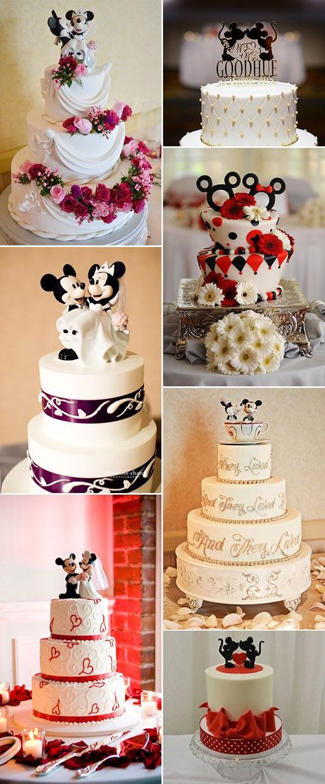 Disney Cakes, Disney, Mickey Mouse, Disney Wedding Cake, Mickey Mouse Wedding, Disney Inspired Wedding, Disney Wedding, Disney Wedding Theme, Mickey And Minnie Wedding
