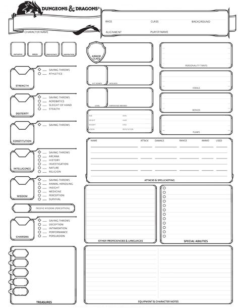 Dungeons & Dragons 5th Edition Character Sheet | Simple DND Character Creation Sheet, Dungeons And Dragons Character Sheet, Dnd Diy, Dnd 5, Dnd Character Sheet, Character Sheet Template, Dnd Stories, Dnd Classes, Dungeon Master's Guide