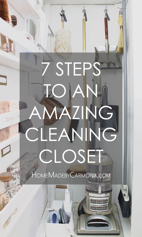 7 Steps To An Amazing Cleaning Closet Home Décor, Home Organisation, Organisation, Wardrobes, Cleaning Tips, Home, Organization Hacks, Cleaning Organizing, Cleaning Closet