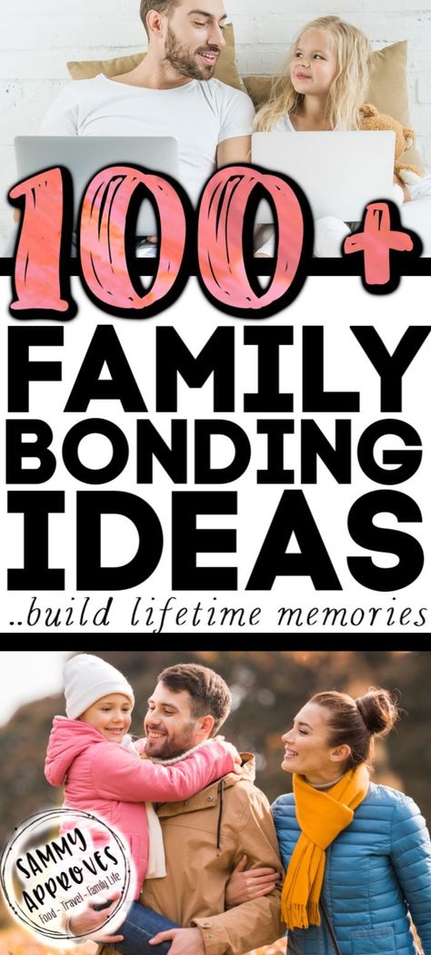 Spend a little time each week on one of these family bonding ideas to grow a closer relationship with your kids. So many fun activity ideas here for family night, vacations, family days with children. #familytime #familynight #kidsactivities #kidsideas #activities #motherhood #parenting #parents #familyhomeevening Fitness, Parents, Family Bonding Activities, Family Fun Games, Family Fun Day, Family Activities, Family Fun Night, Family Bonding, Family Games