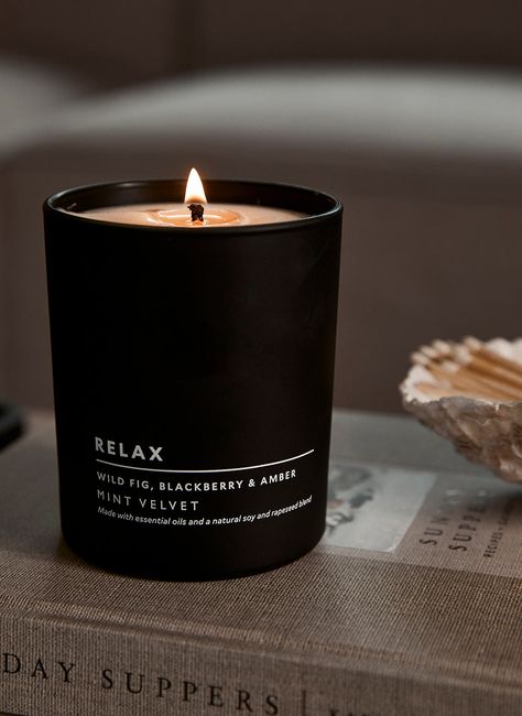 Relax Wild Fig Candle – Mint Velvet Perfume, Scented Candles, Candles Trends, Scented Soap, Candles Dark, Candle Inspiration, Black Candles, Candle Jars, Luxury Candles