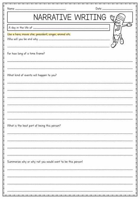 Develop strong writing skills with these engaging 4th grade narrative writing worksheets. Boost creativity and storytelling abilities today! #writing #education #WritingSkills #CreativeWriting #Storytelling #worksheets4thgrade Ideas, 5th Grade Writing Prompts, 7th Grade Writing, 6th Grade Writing, 5th Grade Writing, 4th Grade Writing Prompts, 3rd Grade Writing Prompts, Writing Classes, Descriptive Writing Activities