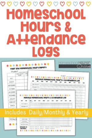Homeschool Hours and Attendance Logs and Year-End Report - Homeschool Helper Online Reading, Homeschool Attendance, Student Attendance, Free Homeschool Resources, Homeschool Planning, Homeschool Advice, Attendance Sheet, Homeschool Curriculum, Homeschool Resources
