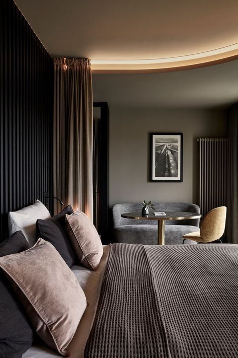 Dark makes so much sense in hotel rooms (and bedrooms for that matter).