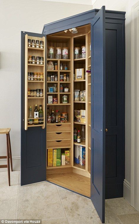 The third most popular photo in the UK right now is this stylish, taupe-coloured pantry which has been saved over 300,000 times on the site Interior, Corner Pantry, Kitchen Pantry Design, Kitchen Pantry, Pantry Design, Kitchen Remodel, Kitchen Decor, Kitchen Design, Home Kitchens