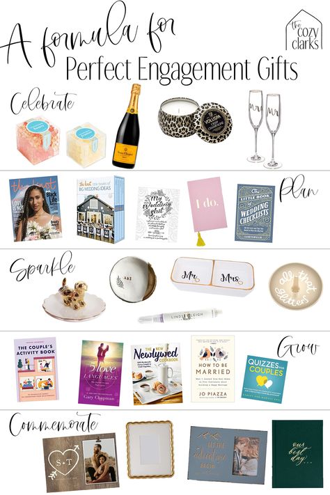 In the post are 42 (!) engagement gift ideas that the bride and groom will actually use and love. Click for even more gift ideas and 3 rules to remember for great engagement gifting. Engagements, Diy, Friends, Parties, Santos, Gift For Engaged Friend, Gifts For Engagement Party, Gifts For Engaged Friend, Thoughtful Engagement Gifts