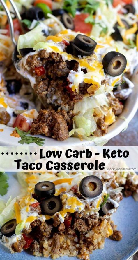 This Low Carb Taco Casserole Recipe is the perfect dinner idea for anyone trying to eat low carb or Keto. A satisfying meal that is quick, easy and nutritious. Make rice to serve on the side and this will be a family favorite weeknight dinner! #tacotuesday #tacorecipes #tacocasserole #ketorecipes- low carb califlower recipes - low carb recipies - recipes low carb - keto dinner - clean keto recipes Quinoa, Diet Plans, Low Carb Recipes, Detox Diets, Healthy Recipes, Diet Recipes, Keto Diet Recipes, Ketogenic Recipes, Keto Meal Plan