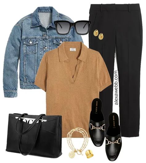 Plus Size Teacher Outfits - Look 1 - A plus size outfit for back to school. Plus size black pants, camel sweater, and mules. Alexa Webb Teacher Outfits, Converse, Outfits, Plus Size Outfits, Ideas, Polyvore, Teacher Outfit, Plus Size Teacher, Plus Size Work