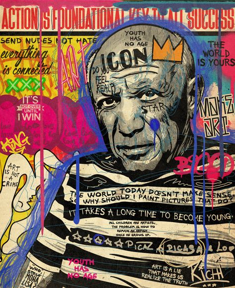 Graffiti, Collage, Art, Pop, Street Art, Picasso Portraits, Picasso Art, Pop Art Portraits, Poster Art