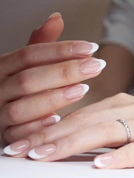70 Best Nail Designs to Try in 2022: Popular Nail Art Ideas Nail Manicure, French Tip Nails, Round Nails, French Nail Designs, French Manicure Nails, Nail Tips, Cute Acrylic Nails, Fun Nails, Trendy Nail Design
