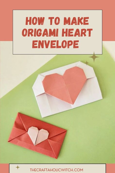 Give your letters an extra dose of love with these beautiful origami heart envelopes. Learn to make them with our comprehensive instructions and helpful video tutorial. Origami Envelope Heart, How To Make Origami, Diy Origami, Origami Envelope, Diy Envelope, Diy Paper, Paper Crafts Diy, How To Make Paper, Paper Craft Projects