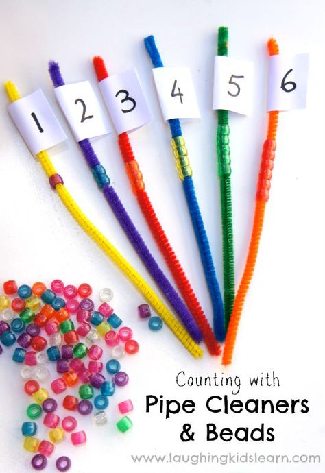 Counting with pipe cleaners and beads. Great for fine motor development too. Pre K, Montessori, Activities For Kids, Preschool Learning Activities, Math Activities Preschool, Counting Activities, Preschool Learning, Preschool Activities, Math Games
