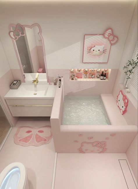 Design, Pretty Room, Inspo, Cute Room Ideas, Kawaii Room, Hello Kitty Bedroom, Cute Bedroom Decor, Kamar Mandi, Cute Room Decor