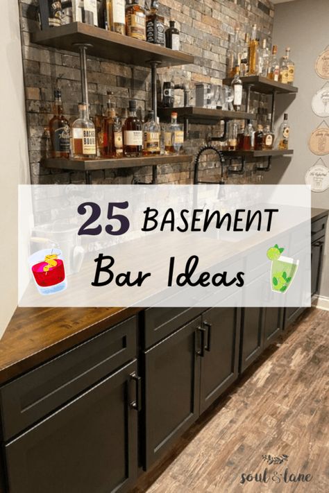 25 Basement Bar Ideas for a Stellar Rec Room Downstairs Garages, Ideas, Bar Ideas, Diy Garage Bar, Basement Design, Garage Work Bench, Garage Storage Cabinets, Garage Storage Inspiration, Diy Garage Work Bench