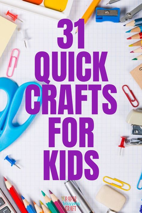 31 Quick and simple crafts for kids that take 10 minutes or less, easy crafts for kids, easy toddler crafts, easy kids activities, fast kids crafts, fast toddler crafts, fast activities for kids, diy crafts, cheap kids crafts, #quickcrafts, #simplecrafts, #kidscrafts, #toddlercrafts, #craftsforkids, #cheapcraftsforkids Crafts, Play, Pre K, Summer, At Home Crafts For Kids, Easy Crafts For Toddlers, Easy Crafts For Kids, Crafts For Kids To Make, Crafts For Kids