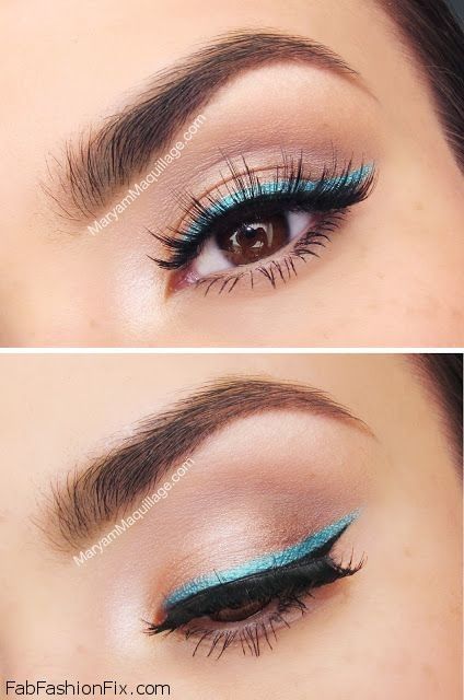 Gorgeous summer makeup look with turquoise eyeliner Beauty Make Up, Eyeliner, Eye Make Up, Eyeshadow Make-up, Make Up Looks, Maquillaje De Ojos, Maquillaje, Turquoise Eyeliner, Eye Makeup