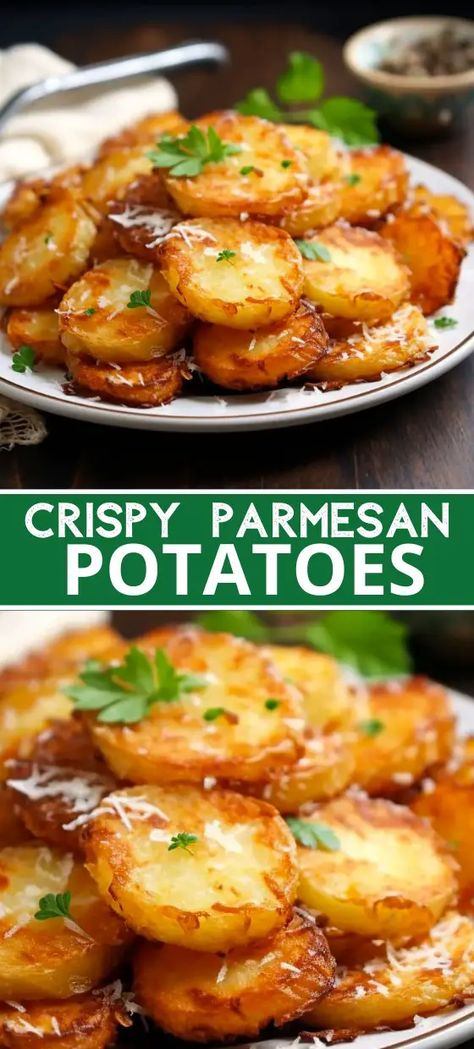 Indulge in the ultimate comfort: CRISPY PARMESAN POTATOES. Discover our easy, oven-baked recipe for a deliciously cheesy, crunchy side dish. Ideas, Roasted Cheesy Potatoes, Baked Potato Recipes, Potato Side Dishes, Potato Recipes Side Dishes, Baked Potato Recipes Easy, Baked Potato Oven, Easy Potato Recipes, Parmesan Potato Wedges
