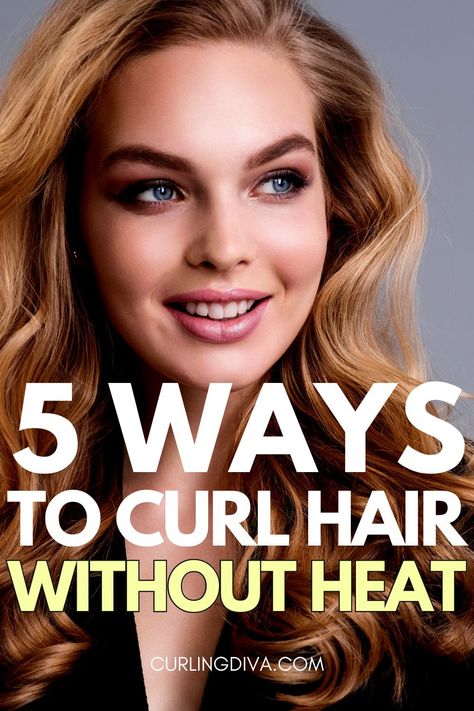 Sometimes you just want to have curls but want to avoid heat which can eventually cause damage. The good news is, you can still curl your hair without heat! Check out these 5 different ways to curl your hair naturally, avoiding curling irons and other heat styling tools. This is perfect for those who want to take a break from heat styling without sacrificing your hairstyle. #noheat #heatless #heatfree #curls No Heat Hairstyles, Curls Without Heat, Curling Iron Short Hair, Curl Hair Without Heat, How To Curl Your Hair, Heat Free Hairstyles, Heat Free Curls, Curls No Heat, Hair Without Heat