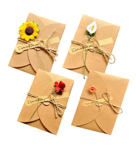 Handmade Greeting Invitation Postcard Envelopes Paper Flowers, Diy, Diy Cards, Handmade Invitations, Handmade Invitation Cards, Cards Handmade, Flower Birthday Cards, Card Envelopes, Diy Flower