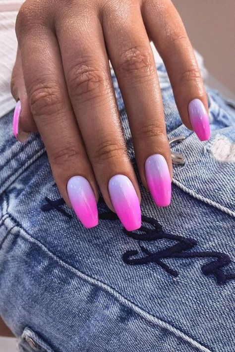 Ombre, Uñas Decoradas, Ombre Nail Designs, Fancy Nails, Work Nails, Pretty Nails, Acrylic Nails Coffin Short, Cute Nails, Blue Ombre Nails