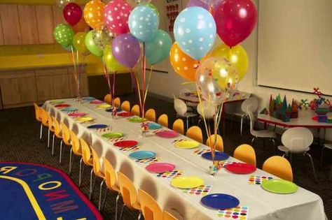 beautiful table decoration for a kids birthday party decoration Kids Party Tables, Kids Birthday Party Decoration, Kids Table Decorations, Birthday Party Table Decorations, Birthday Table Decorations, Kids Birthday Party, Kids Party, Birthday Party Tables, Birthday Party Decorations