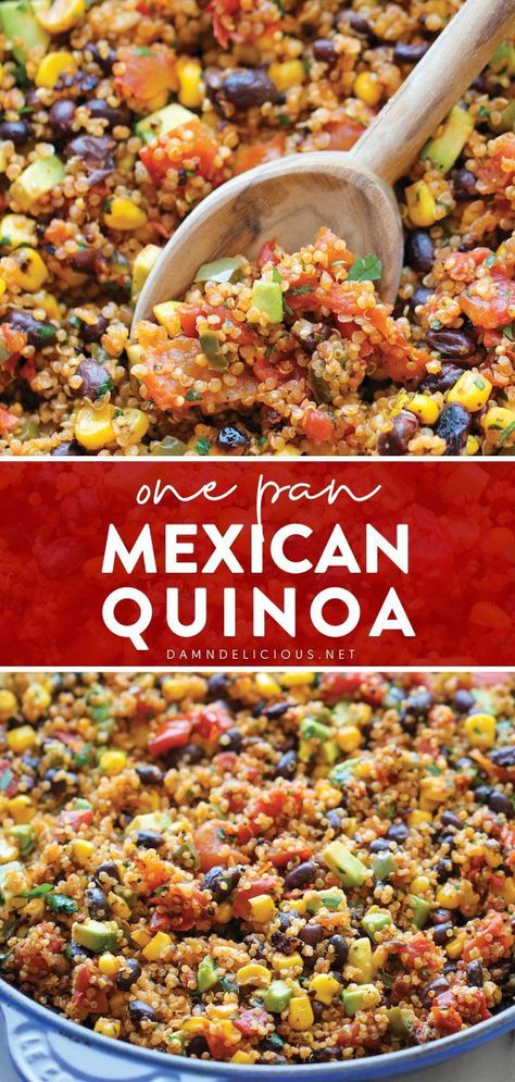 One Pan Side Dishes, Lentil Mexican Recipes, Ww Main Dish Recipes, Main Dish Vegetable Recipes, Mexican Quinoa Casserole, Mexican Quinoa Recipes, Main Dish Meals, Quinoa Main Dish Recipes, Mexican Feast Ideas Dinners