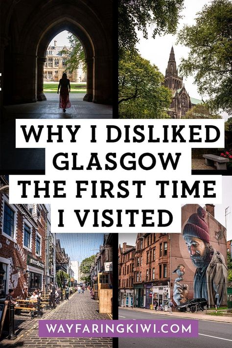 I'll be honest- my first trip to Glasgow was awful. I made some fatal mistakes with my planning [or lack thereof]. I've since returned to Glasgow many times, and now I love the city! Read on to make sure you don't make the same mistakes I did when visiting Glasgow for the first time. Glasgow Scotland | Glasgow things to do | Things to do in Glasgow | Glasgow inspiration Glasgow, Camping, Trips, Visit Glasgow, Scotland Vacation, Scotland Travel, Visit Scotland, England Ireland, Glasgow Travel