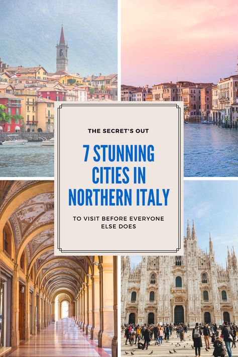 looking to visit northern italy? here are 7 stunning places to visit in italy before everyone else! milan, bologna, como, bellagio, parma and lots of italy travel tips. #lakecomo, #italy, #shershegoes, italy travel guide Trips, Backpacking Europe, Barcelona, Northern Italy, Destinations, Travel Destinations Italy, Italy Road Trips, Cities In Italy, Europe Travel