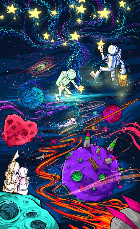 Spacepark by Ramon de Andrade Madeira #art #illustration Draw, Zodiac, Wallpaper, Ilustrasi, Resim, Galaxy Wallpaper, Cool Art, Dope Art, Kunst