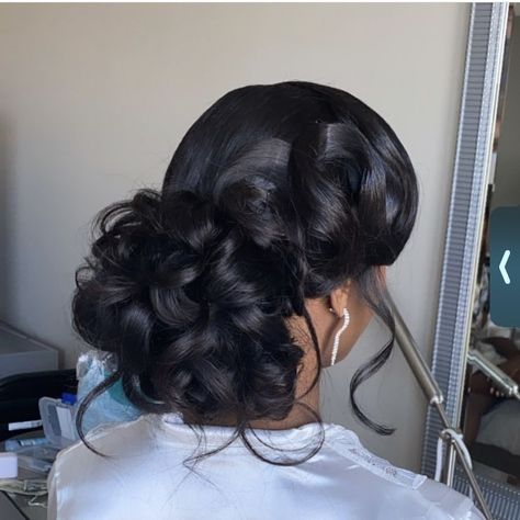Updo wedding hair Prom Hairstyles, Updo Hairstyles For Wedding, Wedding Updo Black Hair, Wedding Hairstyles Updo, Wedding Hairstyles For Girls, Updo Hairstyles For Prom, Bride Hairstyles Updo, Natural Hair Updo Wedding, Wedding Hairstyles Bride