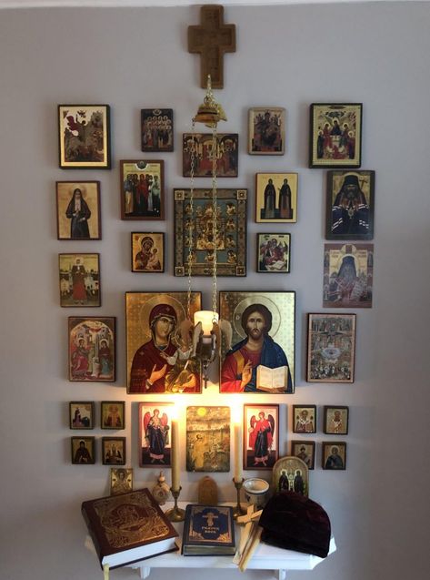 Decoration, Home Altar Catholic, Home Altar, Catholic Decor, Eastern Orthodox, Catholic Altar, Eastern Orthodox Church, Church Aesthetic, Altar