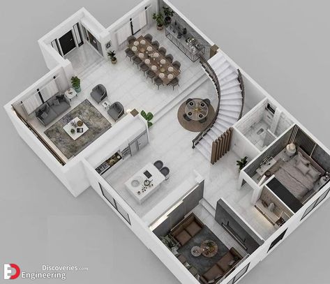 3D House Plan Arrangement Ideas Choose Best For Your Area - Engineering Discoveries Modern, Kamar Tidur, Haus, Sims, Deko, Best, Simple House, Interieur, Model House Plan