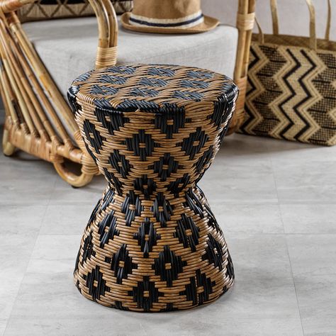 Seychelles Synthetic Weave and Rattan Stool Design, Commercial, Seychelles, Boho, Rattan Stool, Rattan, Rattan Blinds, Rattan Counter Stools, Stool