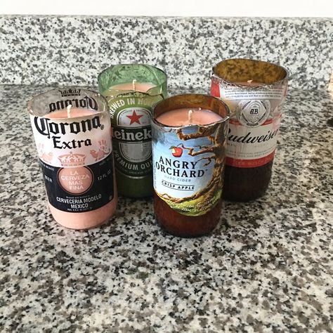 How-To: DIY Scented Soy Beer Bottle Candles [video] — JASMINE THOMAS Pie, Inspiration, Ideas, Crafts, Diy, Pop, Diy Wine Bottle Candles, Liquor Bottle Candles, Alcohol Bottle Candles