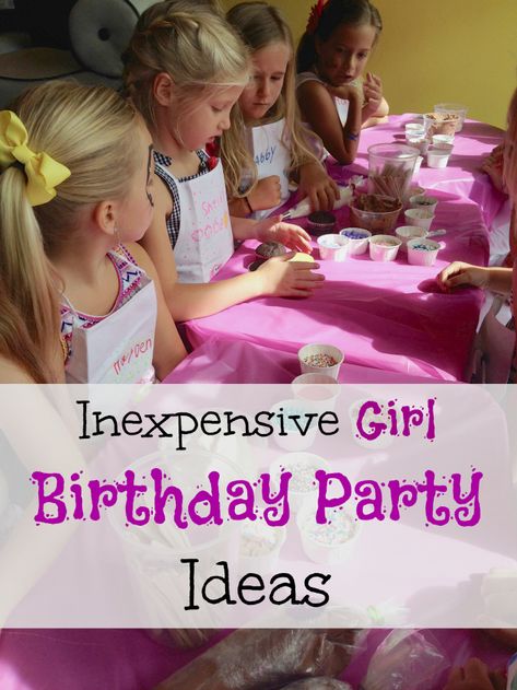 Here are cheap girl Birthday Party ideas that your kids will love but won't break the bank. Cake decorating parties are fun! Dessert, Ideas, Girls Birthday Party Games, Girls Birthday Party Themes, Birthday Party At Home, Birthday Party Activities, Kids Birthday Party Decoration, Girl Birthday Party Crafts, Birthday Party Crafts