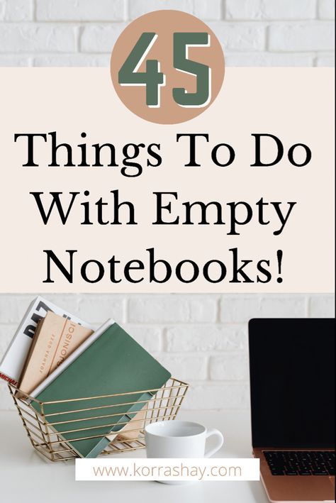 45 things to do with empty notebooks! Productive empty notebook ideas. Productive notebook usage ideas! Upcycling, Adhd, Scrapbooks, Getting Organised, Organisation, Planner Organisation, Getting Organized, Life Organization, Work Productivity