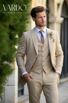 Men's Suits, Suits, Groom And Groomsmen, Men's Tuxedo Wedding, Men’s Suits For Wedding, Suit For Men Wedding, 3 Piece Suit Men Wedding Groom, Mens Cream Wedding Suits, Suits For Groom