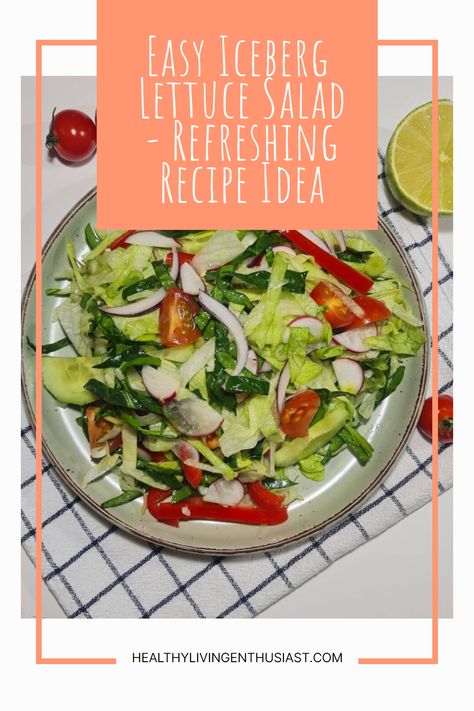 Crisp, refreshing, and bursting with color – our Iceberg Lettuce Salad is a feast for the eyes and taste buds! Elevate your salad game with this vibrant medley of fresh veggies and zesty lemon dressing. 🥗🍋 #SaladInspiration #HealthyEating Dressing, Salads, Fresh, Iceberg Lettuce Salad, Refreshing Salad, Iceberg Lettuce, Refreshing Food, Salad Inspiration, Lettuce Salad
