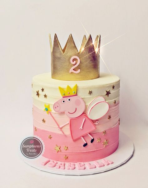 Princess Peppa Pig Buttercream Cake #peppapig #peppapigcake #princesscakes #buttercreamcakes #customcakes #torontocakes #gtacakes #specialtycakes #crowntopper #peppapigbirthdaycake #cakes #kidscakes #girlcakes #fairycake www.instagram.com/sumptuoustreats Dessert, Peppa Pig Birthday Cake, Peppa Pig Cake, Peppa Pig Cupcakes, Peppa Pig Cake Topper, Peppa Pig Cakes, Peppa Pig Birthday Party Food, Peppa Pig Party Food, Peppa Pig Birthday Party