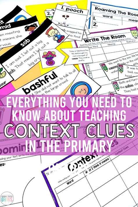 Reading Comprehension, Common Core Reading, Context Clues Activities, Context Clues Task Cards, Teaching Strategies, Context Clues Anchor Chart, Teaching Reading, Reading Comprehension Kindergarten, Teaching Tips