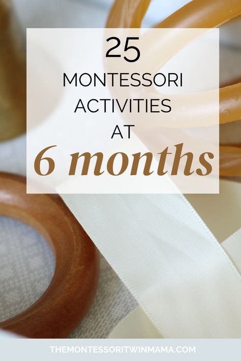 These 25 developmentally appropriate and Montessori inspired activities for your 6-month-old baby! They will encourage healthy development and motor skills for your 6-month-old baby. We can support the development of our growing babies by offering moments for interaction and activities that meet their developmental needs. Babies love to explore and work on their fine and gross motor skills. These 25 activities will give many opportunities for your baby! Development Activities For 6 Month Old, Ideas For 6 Month Old Activities, Games To Play With 6 Month Old, Montessori, 6 Month Development Activities, Activities For A 6 Month Old, Activities For A 7 Month Old, 6 Month Montessori Toys, Montessori Activities 6 Month Old