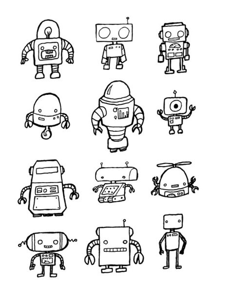 Art by Neil Slorance Illustrators, Graffiti, Design, Doodles, 3d, Doodle Art, Robot Tattoo, Vector Robot, Robots Drawing