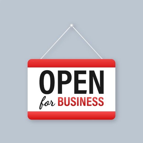 Open for business sign | Premium Vector #Freepik #vector #marketing #marketing-communication #business-marketing #media-marketing Doughnut, Outfits, Shop, Women, Fam, Ayo, Business, Id Design, Face Images
